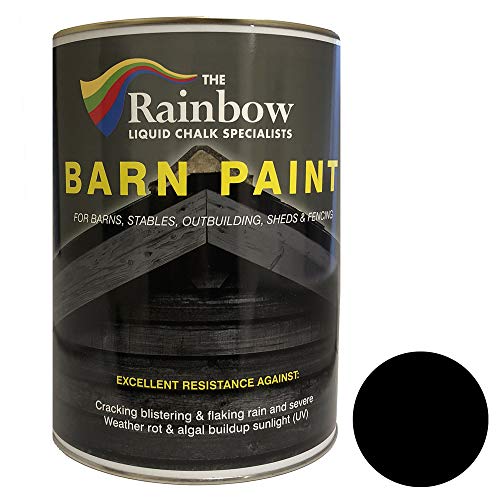 Barn Paint Regenbogen Scheunenfarbe, 2,5 Liter, Schwarz von RAINBOW CHALK MARKERS LTD