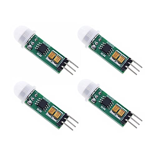 RAKSTORE HC-SR505 Mini-Infrarot-PIR-Bewegungsmelder, präzises Infrarot-Detektor-Modul, Körpersensor, Sensor-Modus, 4 Stück von RAKSTORE