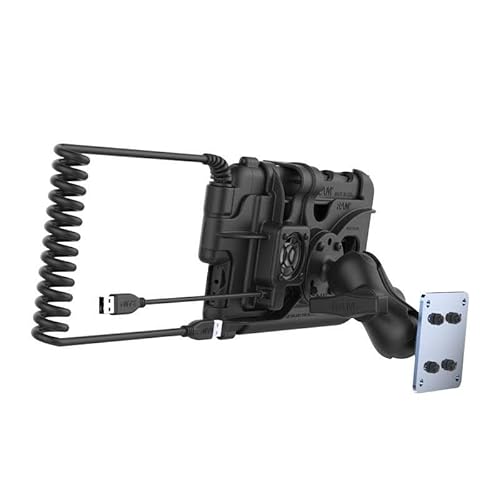 RAM Mounts UNPKD RAM HARDWIRE Fan Dock W/Type C to A Coiled Cable, W126827009 (W/Type C to A Coiled Cable Bundle for Samsung TAB ACTIVE2 & TAB ACTIVE3 W/Backing Plate) von RAM MOUNTS