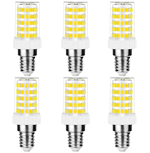 RANBOO E14 LED Lampe 10W, 800LM, Kaltweiß 6000K, Ersatz 50W-100W E14 Halogenlampe, Kein Flackern, Nicht Dimmbar, E14 Glühbirnen für Kronleuchter, Deckenleuchten, Wandleuchten, AC 220-240V, 6er Pack von RANBOO