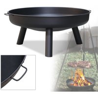 VINGO Feuerschale Heizstrahler 80 cm Gemütliche Feuer Garten Feuerkorb Terrassenfeuer - Schwarz von VINGO