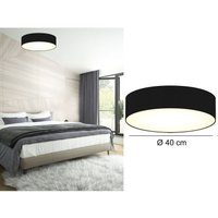 Runde Deckenleuchte, Stoff schwarz / Abdeckung satiniert, Ø40cm, ceiling dream von Smartwares