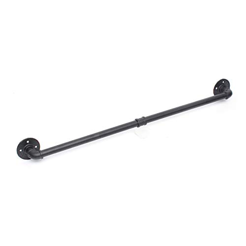 Industrie Stil Handtuchhalter 60cm Länge Wasserrohr Handtuchstange Schwarz Wall-Mount Towel Rack von RANZIX