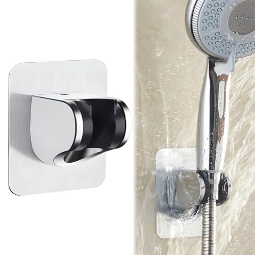 Duschkopfhalterung Ohne Bohren 45° Verstellbare,Dusche Halterung Ohne Bohren für Die Wand,Duschhalterung Ohne Bohren mit Extra Starkem Klebepad Handbrause Halterung für Badezimmer Toilette von RARWIND