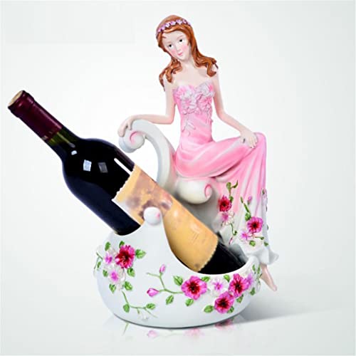 RASOANOA Kreative Küche Heimdekoration Modell schönes Mädchen Weinflasche Weinregal Dekoration Weinset (Farbe: Argento, Größe (D Ambitious von RASOANOA