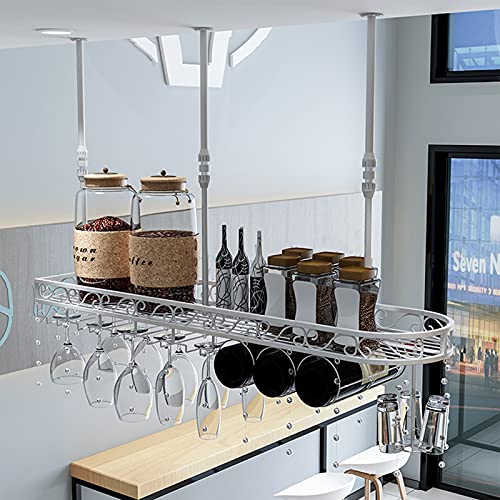 RASOANOA Weinregal-Deckenweinglasregale, hängendes Weinglasregal aus Eisen, kreativer hängender Weinglashalter im europäischen Stil, umgedrehter Kelchhalter/Weinregal Ambitious von RASOANOA
