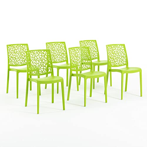 RATTATAN Anna - Stühle aus mit Glasfaser verstärktem Harz (6, Limette) von RATTATAN