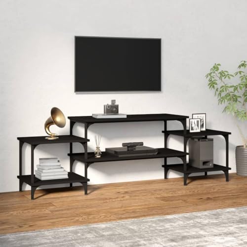 RAUGAJ Furniture Home Tools TV-Schrank, Schwarz, 157 x 35 x 52 cm, Holzwerkstoff von RAUGAJ