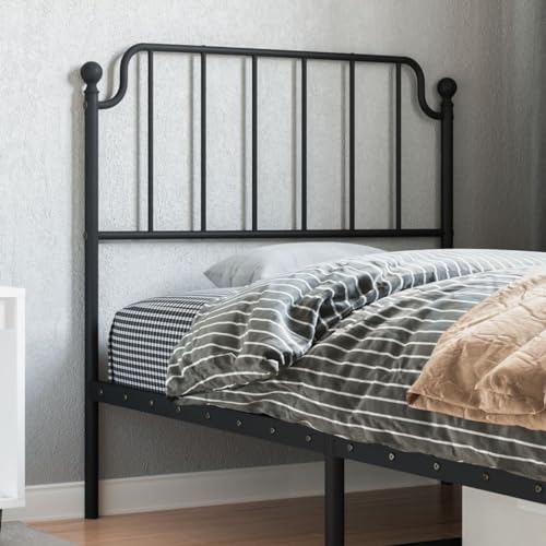 RAUGAJ Nice Beds & Accessories Kopfteil & Fußteil aus Metall, schwarz, 90 cm von RAUGAJ