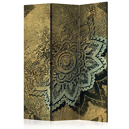 murando Raumteiler Mandala Ornament Oriental Foto Paravent 135x172 cm einseitig auf Vlies-Leinwand Bedruckt Trennwand Spanische Wand Sichtschutz Raumtrenner Gold braun f-A-0509-z-b von RAUMTEILER / PARAVENT B&D XXL