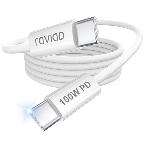 RAVIAD USB C Kabel 100W 1M Schnellladekabel USB C auf USB C Kabel PD 5A USB C Ladekabel für iPhone 15/15 Pro/15 Pro Max, Samsung Galaxy S24/S23/S22/S21, Pad Pro, MacBook Air, Tablets, Huawei, Pixel 7 von RAVIAD