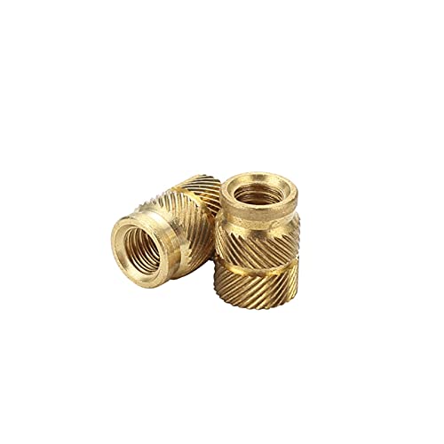 Embedment Nuts,Hot Melt Nut M2.5 Brass Hot Melt Inserts Nut Heating Molding Copper Thread Inset Nuts SL-type Double Twill Knurled Brass Nut 200Pcs(M2.5 X D3.8 X L3.0) von RBSN