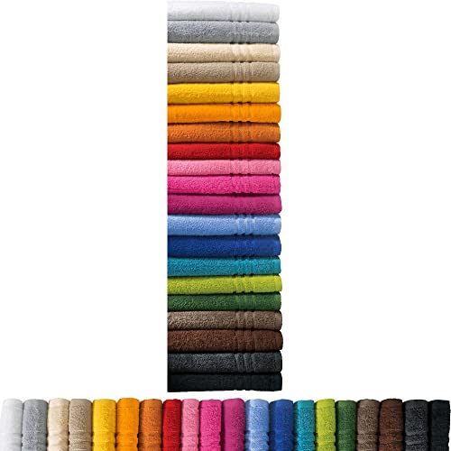 REDBEST Gästetuch New York 2er- Pack anthrazit Größe 30x50 cm - leichte, weiche Qualität, saugstark, sehr strapazierfähig, 100% Baumwolle (weitere Farben) von REDBEST