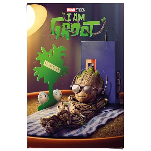 REINDERS Poster Marvel Groot - get your groot on - 150 gr. glänzend Bilderdruckpapier 61 x 91.5 cm Grün Kinderzimmer Film und Fernsehen von REINDERS