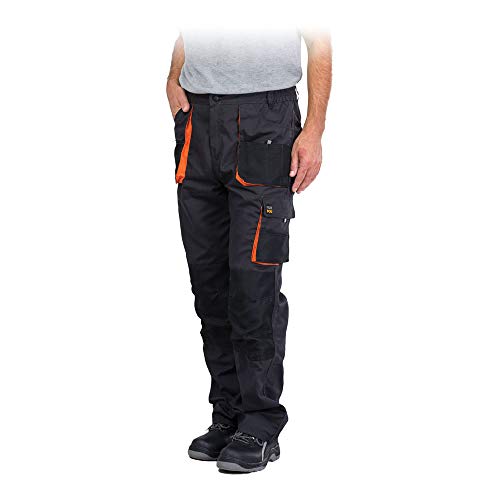 REIS FORECO-T SBP54 Arbeitshosen Männer, Arbeitshose, Schnittschutzhose, Arbeithose Herren, Stahl Blau-Schwarz-Orange, 48 Größe von REIS