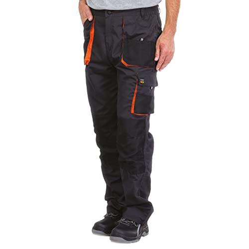 REIS FORECO-T SBP54 Arbeitshosen Männer, Arbeitshose, Schnittschutzhose, Arbeithose Herren, Stahl Blau-Schwarz-Orange, 50 Größe von REIS