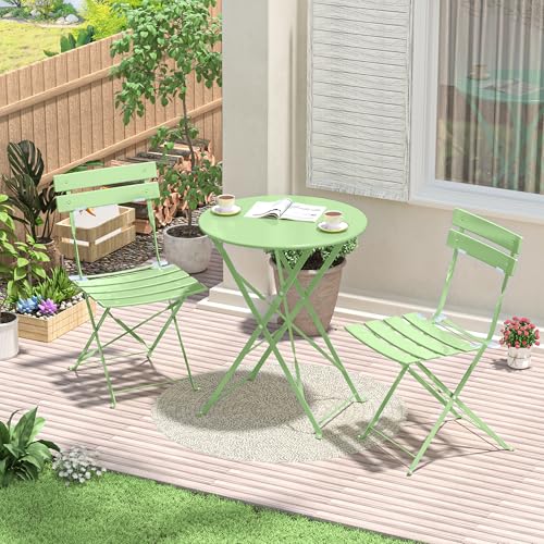 RELAX FIELD Gartenmöbel Set Wetterfest, Balkonmöbel Set 3 Teilig für Kleinen Balkon, Bistrotisch mit 2 Stühlen, Bistro Set Klappbar, Grün RELAX FIELD Gartenmöbel Set Wetterfest, Balkonmöbel Set 3 Teilig für Kleinen Balkon, Bistrotisch mit 2 Stühlen, Bistro Set Klappbar, Grün von RELAX FIELD