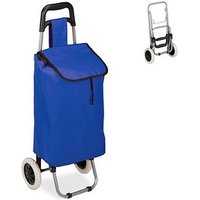 relaxdays Einkaufstrolley Aluminium blau 30,0 x 40,0 x 91,0 cm von RELAXDAYS