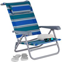 relaxdays Liegestuhl mit Armlehnen blau, 1 St. von RELAXDAYS