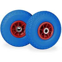 relaxdays Sackkarrenräder luftbereift blau, rot Vollgummi Felgen, Achse 2,0 cm von RELAXDAYS