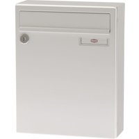Briefkasten mit Namensschild 260x330x100mm - robuster Aufhängebriefkasten Serie 17, Stahl weiß ral 9016 - Renz Briefkasten mit Namensschild 260x330x100mm - robuster Aufhängebriefkasten Serie 17, Stahl weiß ral 9016 - Renz von RENZ