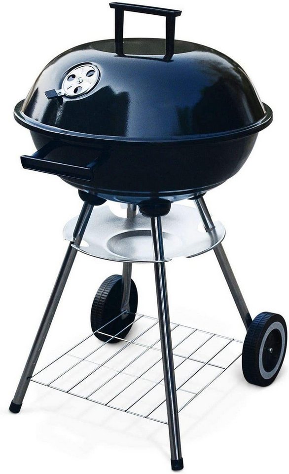 RESCH Holzkohlegrill 502595 Kugelgrill Holzkohle mit Deckel, Ø44cm, 4 Personen, 44x44x70cm, BBQ-Grill, Rundgrill, mobil, tragbar, Stand Grill, Inkl. Zubehör, Holzkohlegriller, grillen, Standgrill Outdoor Balkongrill Holzkohlegrill Campinggrill von RESCH