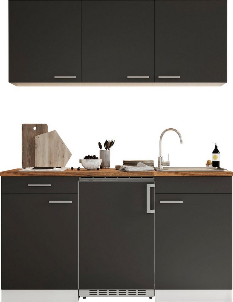 RESPEKTA Küche Luis, mit Duo Kochfeld, wahlweise mit Mikrowelle, Korpus Weiß, Breite 150 cm, in exclusiver Konfiguration für OTTO von RESPEKTA