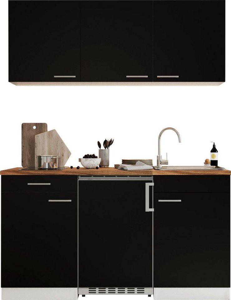 RESPEKTA Küche Luis, mit Glaskeramikkochfeld, wahlweise mit Mikrowelle, Korpus Weiß, Breite 150 cm, in exclusiver Konfiguration für OTTO von RESPEKTA