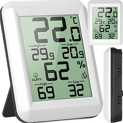 Retoo Thermometer Hygrometer Innen Digitales Raumthermometer mit Aufzeichnung und Raumklima-Indikator für Raumklimakontrolle Klima Monitor Thermo-Hygrometer von Retoo