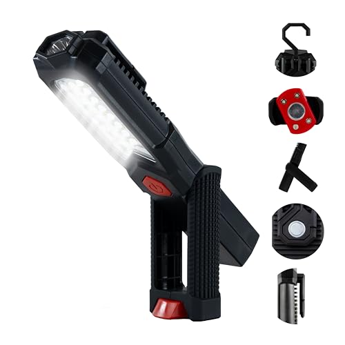 REV 2620010510 TORCH, LED Arbeitsleuchte mit Akku, 3,7W, 400lm, IP20, schwarz-rot von REV