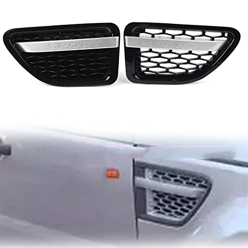 REXGEL Kühlergrille 2 STÜCKE Auto Styling Vorderseite Kotflügel Lüftungsgitter ABS Grill Für Land Rover L320 Für Range Rover Sport 2005 2006 2007 2008 2009 (Color : B) von REXGEL