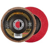 Rhodius Abrasives - rhodius lgk fk, 10 Stück, 125 mm, Korn 80, Fächerscheibe von RHODIUS ABRASIVES