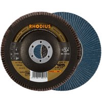 Rhodius Abrasives - rhodius lgz F1, 10 Stück, 125 mm, Korn 120, Fächerscheibe von RHODIUS ABRASIVES