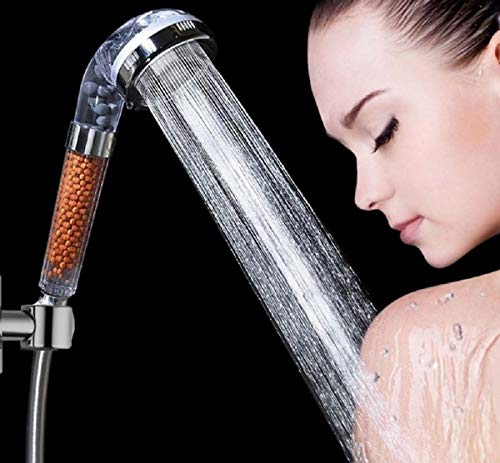 RHP Duschkopf mit Mineralsteinen & 3 Strahlarten I Wassersparende und Druckerhöhende Duschbrause - bis zu 30% Wasserersparnis - Handbrause Brausekopf für normale Dusche & Regendusche von RHP