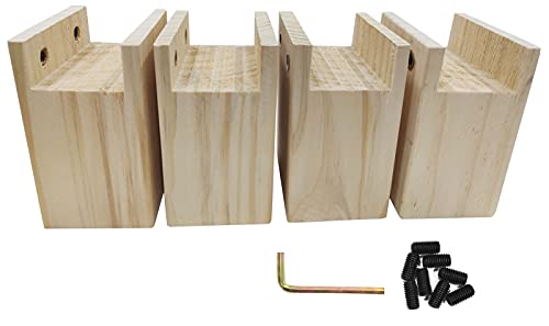RHUAFET 4 Stück Möbelerhöher ​Betterhöhung Tischerhöher Elefantenfuß Bed Riser aus Holz, Hochwertiges Massivholz, Erhöhung um 10 cm (10 x 3.5 x 10 cm) von RHUAFET