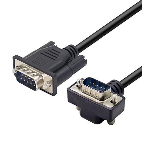 RIIEYOCA 90 Grad DB9 RS232 Serielles Kabel, nach oben abgewinkeltes DB9-Stecker-zu-Stecker-Adapterkabel für die Datenkommunikation 0,5 m (UP) von RIIEYOCA