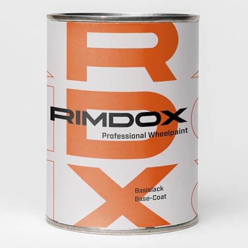 RIMDOX - Felgenlack | passend für Farbton AUDI galvanosilber L-LD8 | High Solid | 1K Original OEM Felgenlack | Lackdose 1000 ml | für Reparatur- als auch Komplettlackierung von RIMDOX
