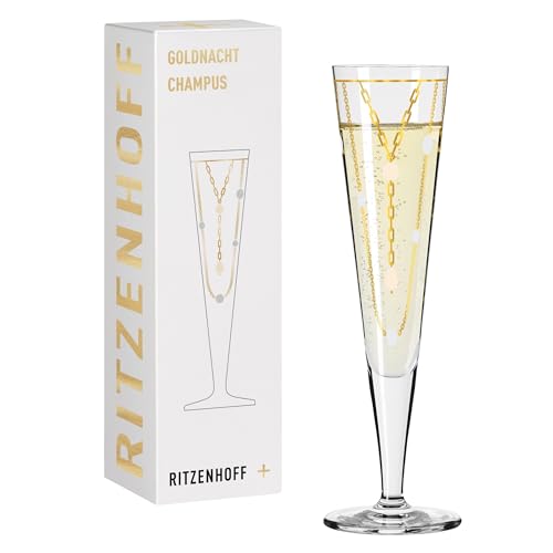 RITZENHOFF 1071039 Champagnerglas 200 ml - Serie Goldnacht Nr. 39, 2er Set - Designerstück mit Echt-Gold - Made in Germany von RITZENHOFF