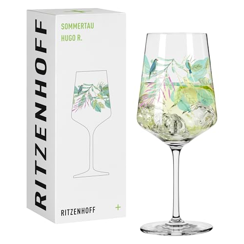 RITZENHOFF 2931017 Aperitif-Glas 500 ml - Serie Sommertau - für Spritz, Schorle - Motiv Blätter - Made in Germany von RITZENHOFF