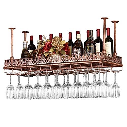 Barmöbel Weinregale Decke hängend/umgedreht aufgehängt Weinglashalter Metall | Weinflaschenhalter, Stielglas, Kelchregal für Zuhause, Küche, Bar, Weinliebhaber von RKJDMSWJ