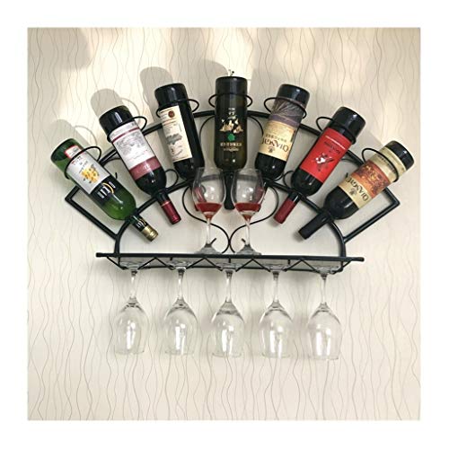 Weinregal, europäisches kreatives Weinregal, an der Wand montierter Weinschrank, Weinregal, dekoratives Weinglasregal für die Hausbar (Farbe: Schwarz) von RKJDMSWJ