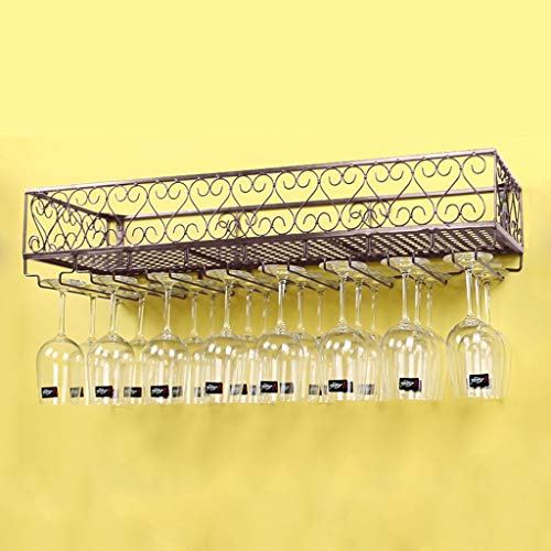 Weinregale aus Metall, Wandregal für Küchenbar, Weinflaschen-Aufbewahrung, Organizer-Halter, wandmontierte Weinglas-Stielglas-Regale, Bronze (Farbe: Brozen, Größe: 60 x 25 cm (24 x 10 Zoll)) von RKJDMSWJ