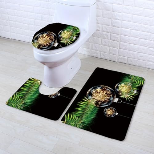 Badezimmermatte Grüne Goldene Schneeflocken rutschfeste Badmatte Waschbar Bath Mat Bad Vorleger Memory Schaum Badezimmerteppich U förmige WC Teppich Badteppich Set 50x80 cm Badezimmermatte Grüne Goldene Schneeflocken rutschfeste Badmatte Waschbar Bath Mat Bad Vorleger Memory Schaum Badezimmerteppich U förmige WC Teppich Badteppich Set 50x80 cm von RMJCXYS