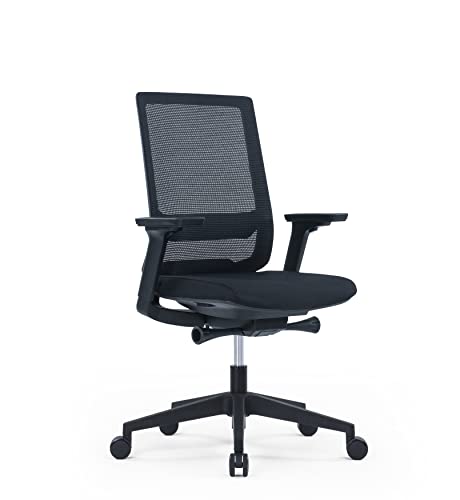 RMOffice Meta Ergonomischer Bürostuhl, Schreibtischstuhl, Netzrücken, Lendenwirbelstütze, 4D-Armlehnen, Sitztiefe Verstellung, Drehstuhl 135 kg, 5 Positionen fixierbar. von RMOffice