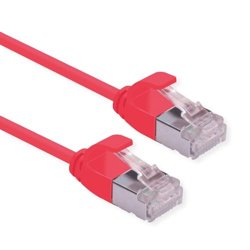 ROLINE U/FTP DataCenter Patchkabel Kat.6A (Class EA), LSOH, Slim, rot, 3 m von ROLINE