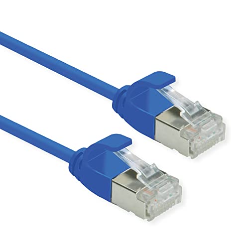 ROLINE U/FTP DataCenter Patchkabel Kat.6A (Class EA), LSOH, Slim, blau, 1 m von ROLINE