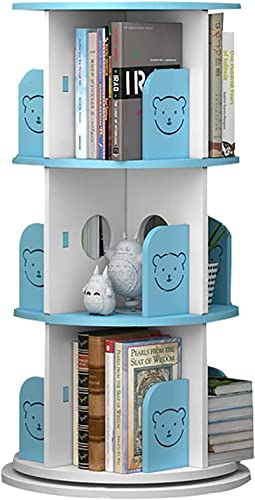 Bücherregal, drehbares Bücherregal, bodenstehendes Bücherregal (Rosa, 3 Ebenen, 51 x 97 cm) (Blau, 3 Ebenen, 51 x 97 cm) von ROLTIN