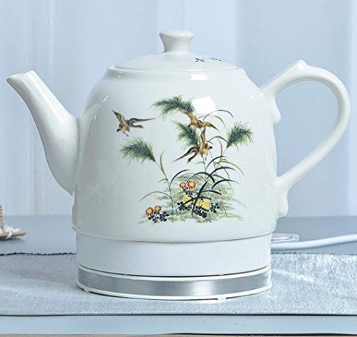 Elektrischer Wasserkocher aus Keramik, kabellos, Teekanne, Retro-Teekanne, 1,5 l, 1000 W, Wasserschnellkocher für schnellen Tee (Farbe: A) (B) von ROLTIN