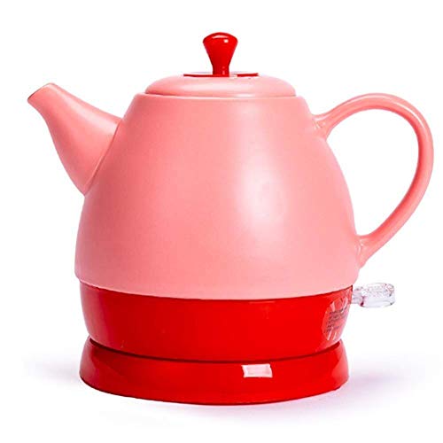 Keramik-Wasserkocher, kabellose Wasser-Teekanne, Teekanne im Retro-Stil, 1 l Krug, 1350 W, wasserfest, für schnellen Tee (Farbe: Rot) (Rot) von ROLTIN