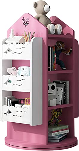 ROLTIN Bücherregal, 360° drehbar, modernes drehbares Bücherregal, Regal für 4 dritte Bücher, bodenstehendes Lagerregal (E 60 x 60 x 105 cm) (H 60 x 60 x 105 cm) von ROLTIN